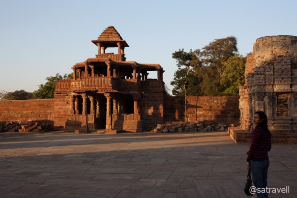 The double-storey entrance captured from the courtyard