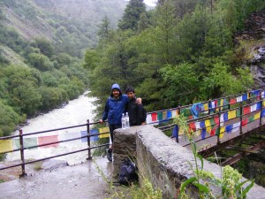 A bridge on the ferocious Bhaga River. The bridge connects the lower Keylong with Kardang village