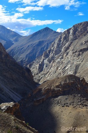 The narrow Spiti Gorge in the Hangarang region