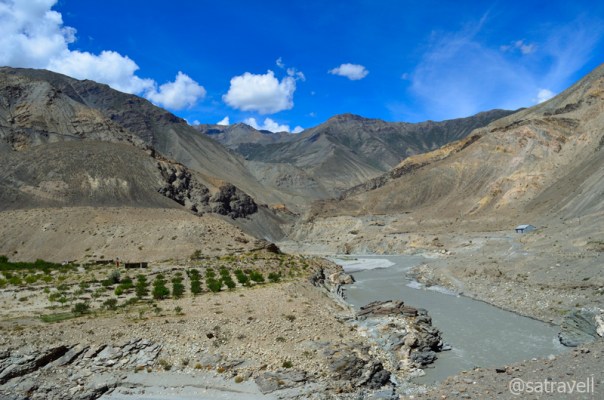 Somewhat wider section of Spiti Valley in Kinnaur