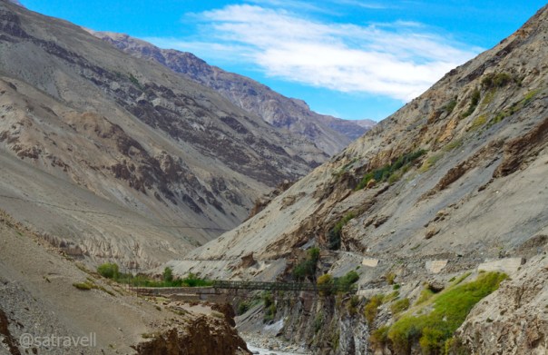 Bridge on the river Spiti at Sumra. 