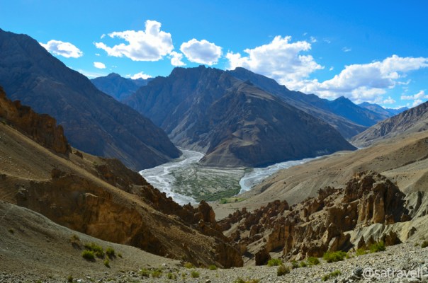 The confluence of Pin and Spiti Rivers; the Lingti is not visible in the frame