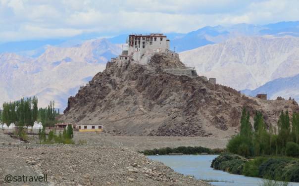 Belonging to Drugpa order, the 17th century Stakna Gompa by the Indus River