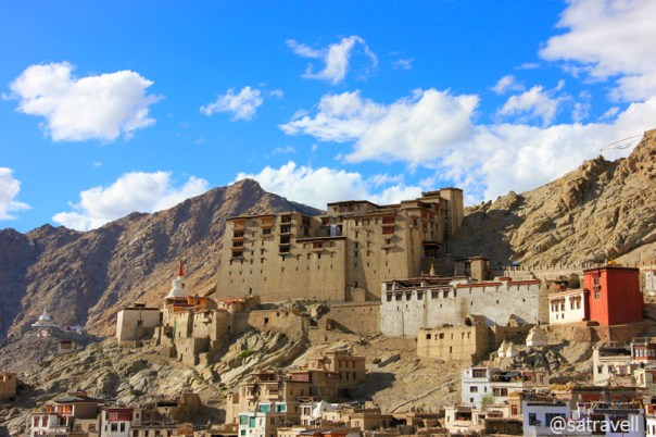 The now deserted nine-storey Leh Palace, built in the 1640s, overlooks the medieval old quarter of Leh Town