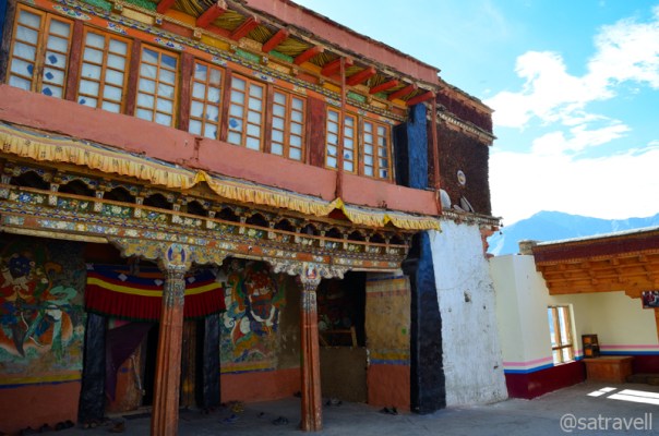 The main courtyard of the ancient Karsha Monastery complex