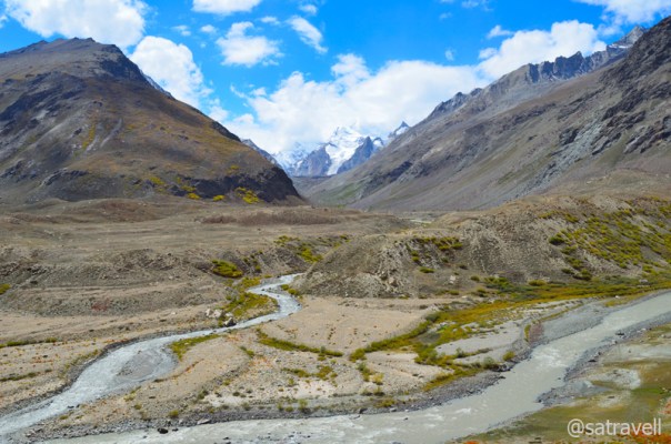 Haskira Glacier; the Haskira stream feeds the Doda River (visible in the frame)