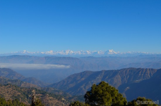 A panoramic view of the Garhwal Himalayas