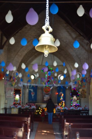 A temple Bell tied at the entrance door of the St John's Church