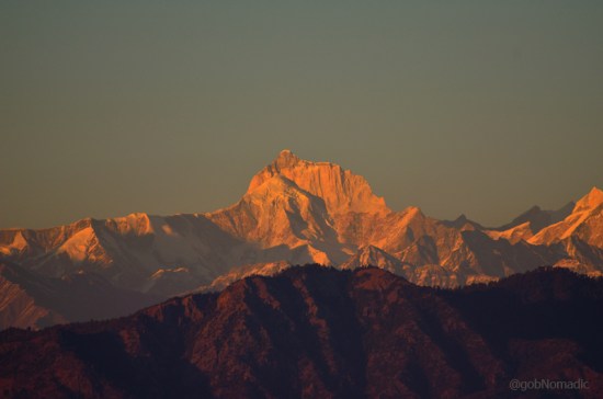 The golden 6904 m Mt Thalay Sagar