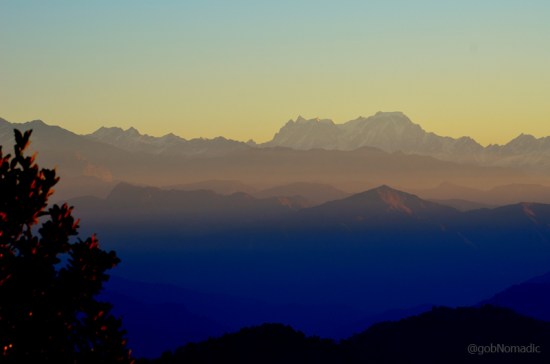 Mystical morning at Pauri; Hathi Ghori Peaks in sight