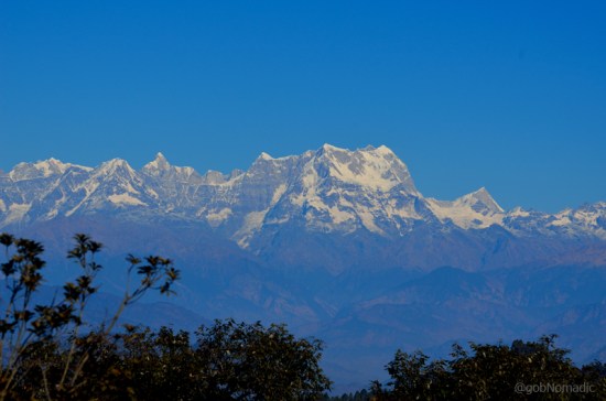 Chaukhamba massif captured from Khirsu; Satopanth and Kumling are also in the frame
