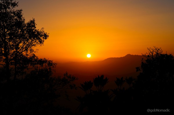 The setting sun as observed from the FRH