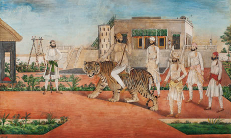 Nawab Abdul Rahman Khan of Jhajjar is often portrayed riding on a tiger. 1845-1850. Collection: Cynthia Hazen Polsky, New York.