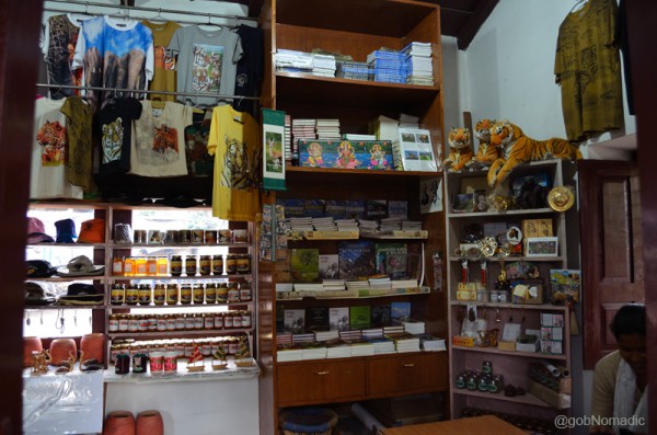 Inside the souvenir shop at the museum