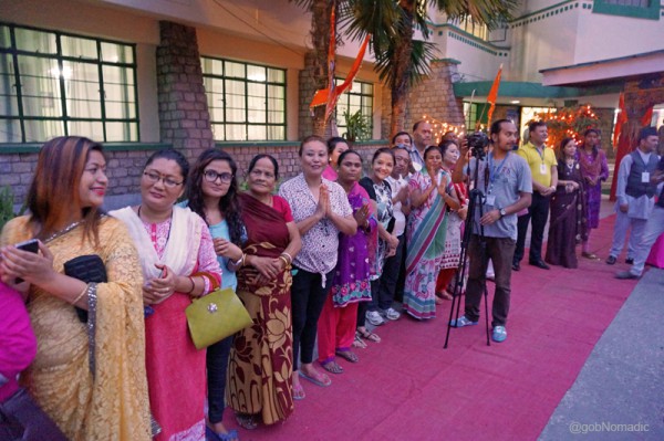 Locals gathered at the Rangpo Tourist Reception Centre to welcome the travellers