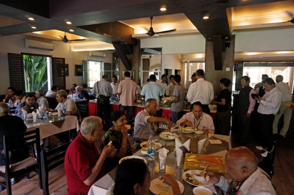 Lunching at Bagdogra. Please visit Flickr Photoset for images of the Yatra