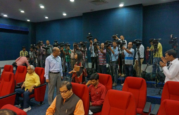 Media at the ceremonial flag off ceremony held at the MEA building. By virtue of being part of the first batch, we were under constant media glare throughout the yatra