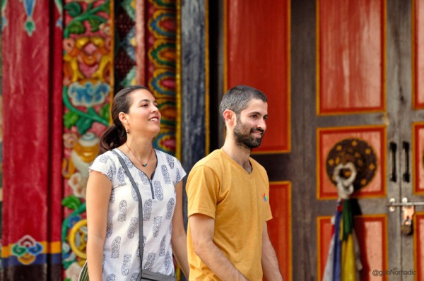 The Menri Monastery is frequented by visitors including foreigners