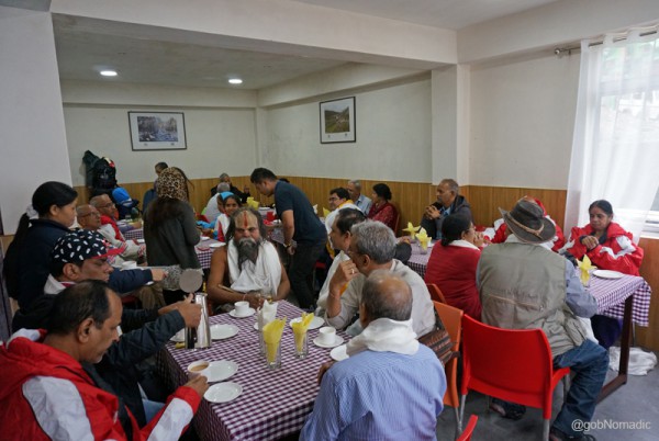 Lunching at the first acclimatisation centre on the Gangtok-Nathula highway