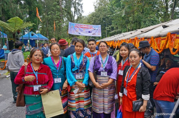 Dressed in their traditional costumes, the staff of STDC at the venue