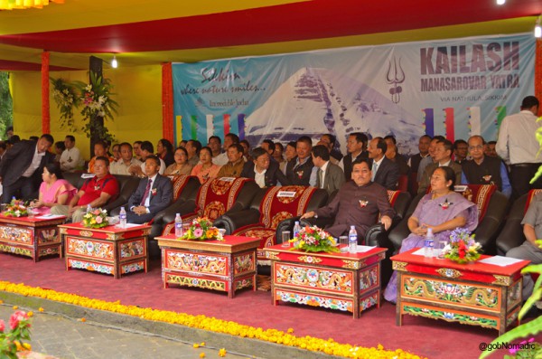 The fifth time Chief Minister of Sikkim, Sh PK Chamling along with her better half and his cabinet as well as state assembly colleagues