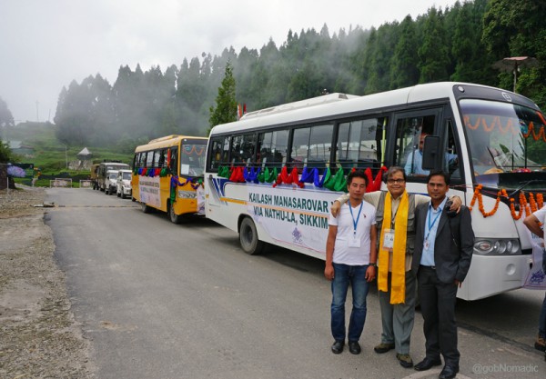 Sh Amitabha Sinha, senior lawyer at Supreme Court of India with the STDC support staff; the driver Vishal to the right of the frame