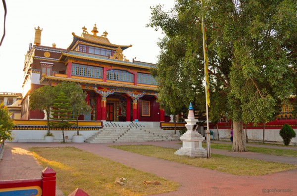 The main assembly hall of the Menri Monastery