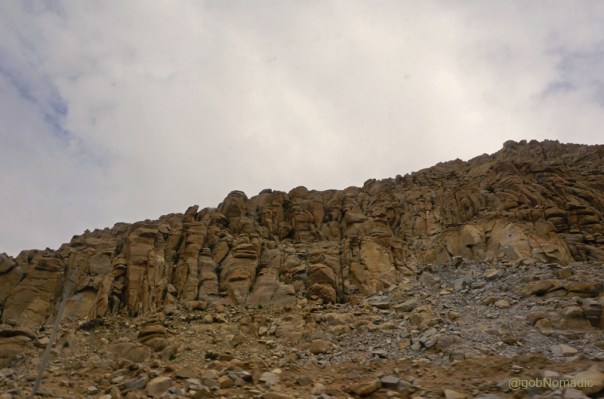 Intriguing rock formations on a mountainface
