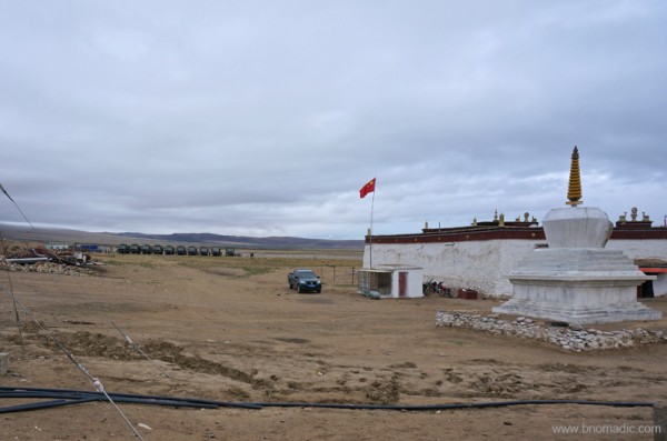 Chinese military encampment behind the monastery