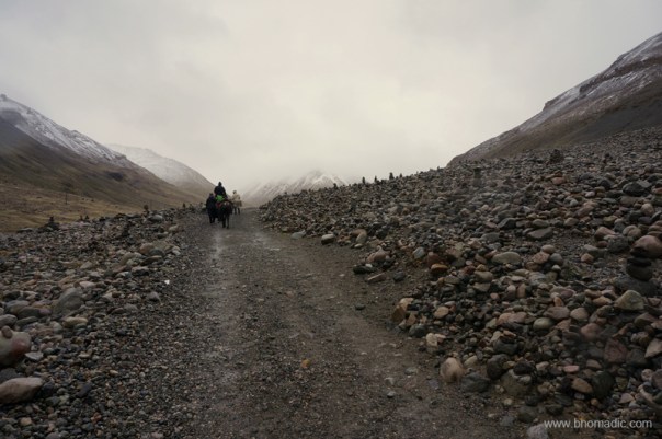 Notice the innumerbale cairns