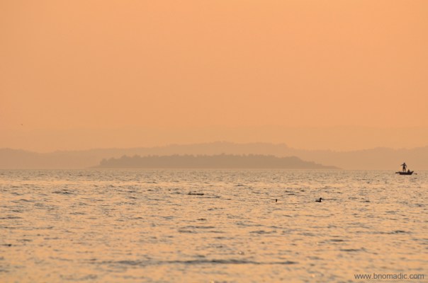 A faint profile of Rancer island from the shoreline
