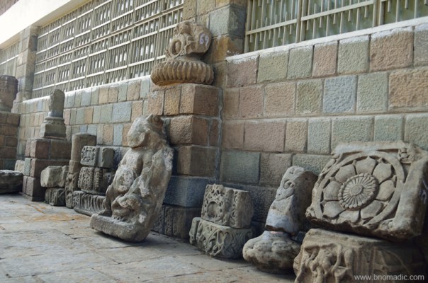 Some select rubble from the Fort lined outside the ASI museum. It must be mentioned that the sculptural friezes were inset in the walls of these temples which apparently were of a much later period.
