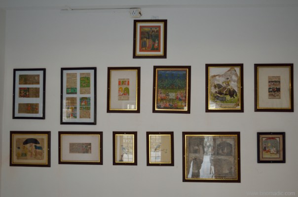 Paintings and cuttings at display inside the Royal Museum