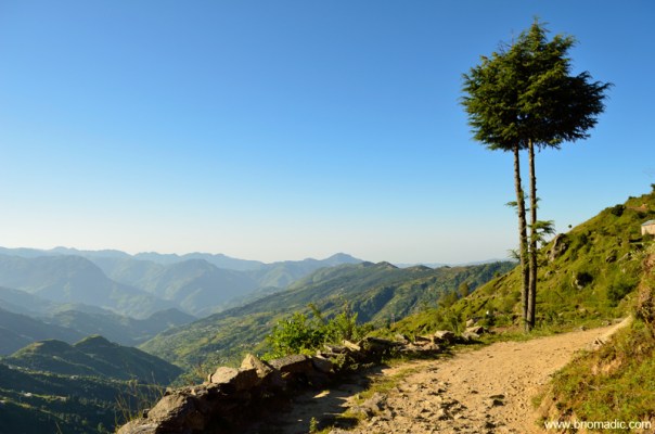 The initial part of the trail; before pehli