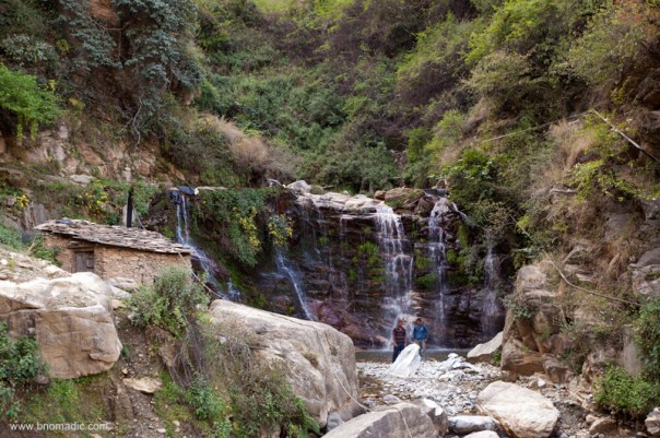 Locals bathing in a stream that joins the Kamal River